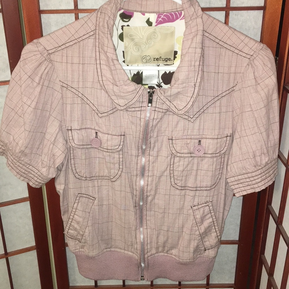 Short sleeve zip up jacket